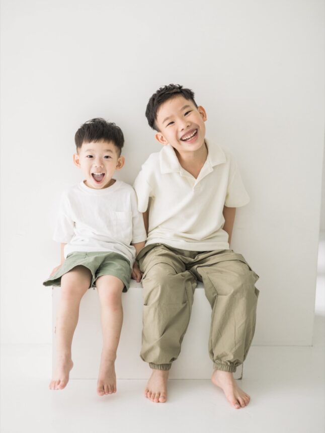 三歲與六歲寶貝的親子寫真，三歲與六歲兄弟寫真