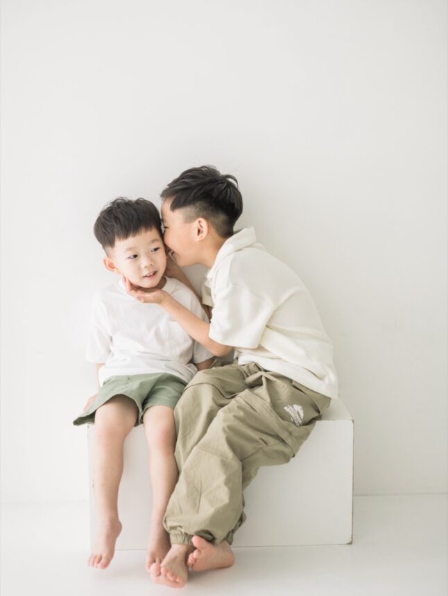三歲與六歲寶貝的親子寫真，三歲與六歲兄弟寫真