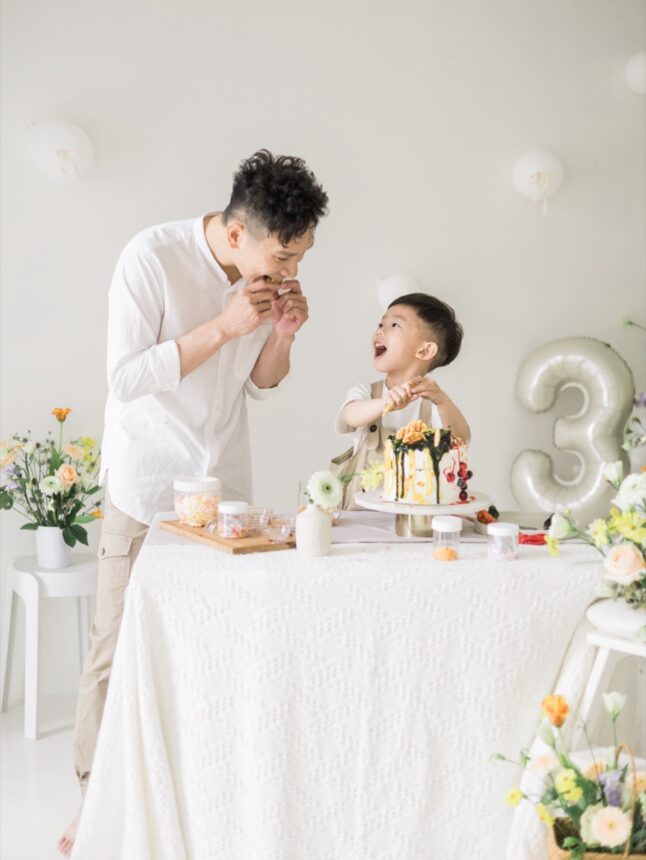 大孩子的蛋糕計畫，彩繪蛋糕與親子攝影，三歲的蛋糕計畫，三歲生日寫真